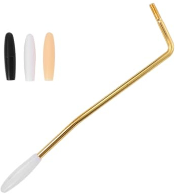 FRCOLOR Tremolohebel Für E-Gitarre Mit 5 Mm Gewinde Goldener Tremolo-Whammy-Bar Und 3 Goldene Kappen Für Einzel-Tremolo-Brückensystem Präzise Saitenspannung Und Effektsteuerung