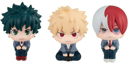 3PCS Anime HMA Figur Midoriya Izuku Actionfigur Statue - 10cm Todoroki Shouto Figuren PVC Look up Figurine MHA Artikel Bakugou Katsuki Artikel