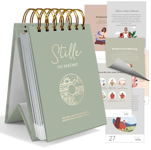 BIROYAL Achtsamkeitskalender 2027 Tischkalender - 366 Tage Achtsamkeit, Spiralbindung, Perfekt als Muttertagsgeschenk für Büro & Zuhause