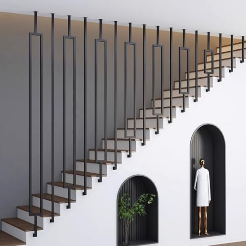 Metal Stair Railing ils, Anti-Slip 30-160 cm Wall-Mounted Hand Grip for Home, Garden, Corridor, Loft, Kindergarten, Terrace Railing (Style 1, 120 cm)
