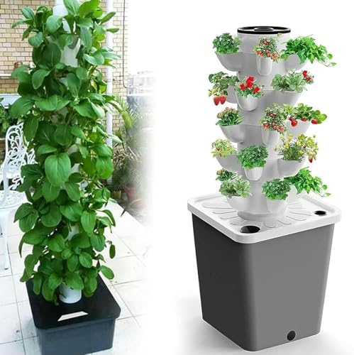 Torre idroponica, Coltivazione idroponica, Torre idroponica da 15/20/25/30 Capsule, Kit di Coltivazione aeroponica, piantagione acquaponica, Frutta e Verdura 30 Fori 1 pz.