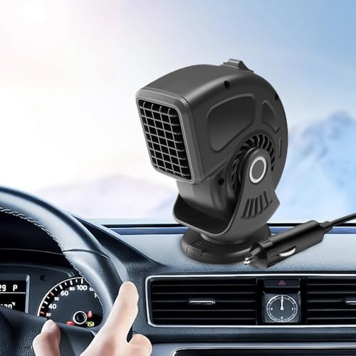 Hojalis Riscaldatore per Auto, 12V Stufetta per Auto, 150W Stufetta Auto, 2 in 1 Riscaldamento Auto, Sbrinatore Auto per Auto di 360°, dell'Aria Plug in Accendisigari per Tutti I Veicoli