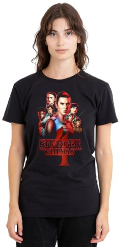 Stranger Things Stranger Things Season Four Poster Ladies T Shirt, Black T-Shirt Femme (Lot de 1)