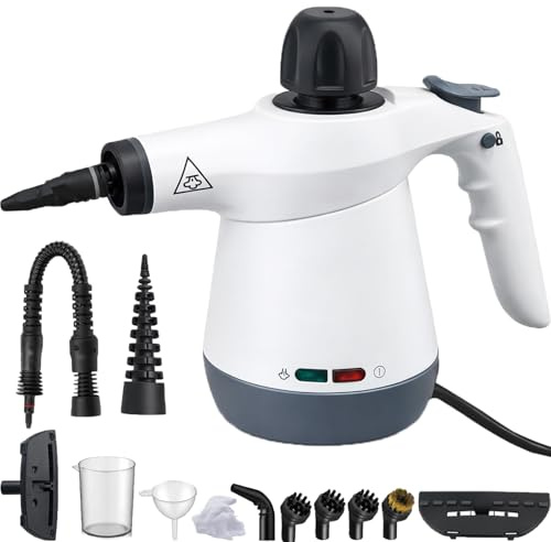 Miyacare Handheld Steam Cleaner, High Pressure Steam Cleaner with 12 Accessories, Multi-purpose Steamer for Home Use, Cleaning Floor, Portable Steam Cleaner for Grout, Window, Bathroom, Kitchen