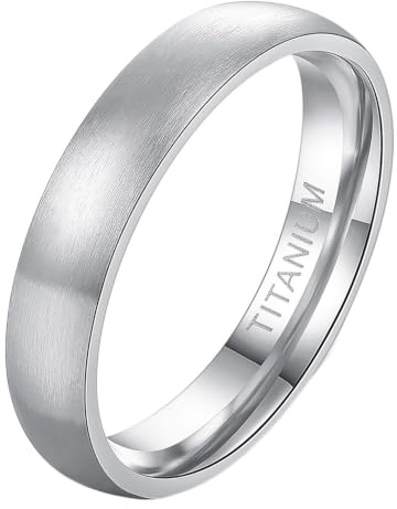 Homxi Titan Herren Ring Hochzeit Personalisiert, 4MM/6MM/8MM Gebürstet Rund, Verlobung Herrenring Schwarz