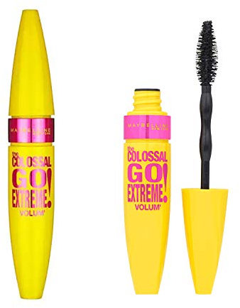 Maybelline New York Schwarze Wimperntusche für extra Volumen, Volum' Express The Colossal Go Extreme Mascara, Nr. 1 Very Black, 1 x 9,5 ml