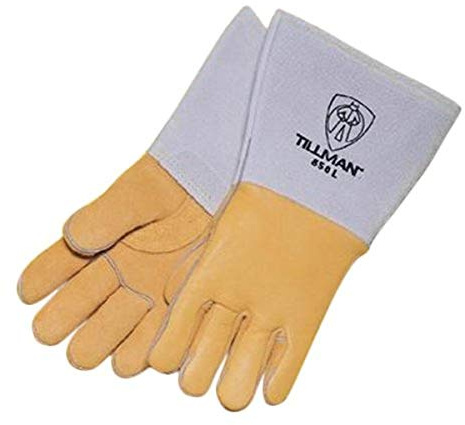 John Tillman X-Large 14 Gold and Pearl Premium Elkskin CottonFoam Lined Stick Welders Gloves with Kevlar Thread Locking Stitch (Carded) (TIL850XL)