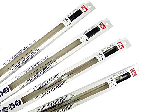 Prym 190410 Jackenstricknadeln Ergonomics 40 cm 7,00 mm, Alabasterweiß