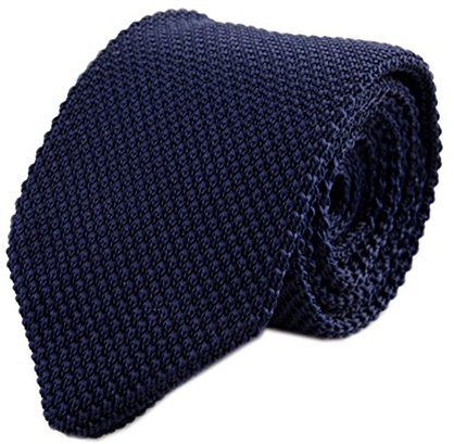 Secdtie Men Woven Silk Midnight Navy Blue Skinny Tie Slim Plain Necktie 010