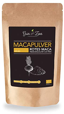 Bio Maca Pulver rot 200 g Premium Auslese von GrünHochZwei | Superfood in kontrollierter Qualität aus Südamerika (Peru) | Rotes Macapulver - Frauenmaca mit zahlreichen Vitamine und Spurenelemente