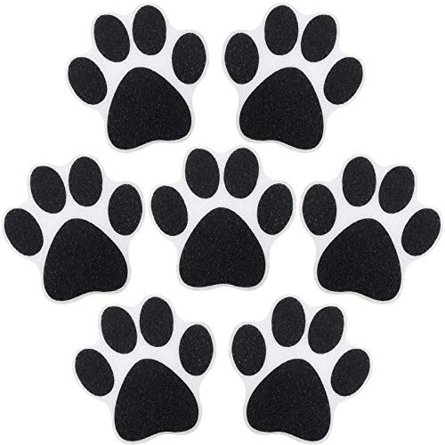 Mudder 20 Pcs Non Slip Bathtub Sticker Cute Anti Slip Shower Sticker Adhesive Black Grey Pink Paw Decal Safety Traction Grip Treads Appliques for Bathtub Pool Boat Stair Shower Floor