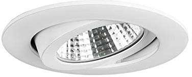 Brumberg LED-Einbaustrahler-Set BB03, IP20, rund, 230V, 6W 3000K 640lm 38°, schwenkbar 30°, dimmbar, Weiß