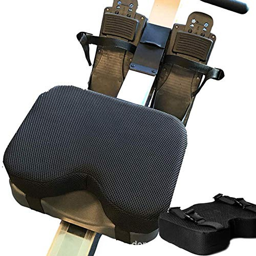 Coussin d'assise pour rameur | Housse lavable en mousse à mémoire de forme | Réduit la douleur, augmente le confort d'assise, favorise la circulation sanguine et soulage le coccyx