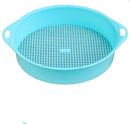 Setaccio da giardino in roccia Setaccio per terriccio, setaccio in plastica rotondo per terriccio Set di setacci per sabbia Set di setacci per terriccio grandi dimensioni Setaccio per compost (blu)