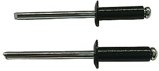 Blindnieten Schwarz RAL 9005 Flachkopf Alu/Stahl (50 STÜCK) von 3,0 bis 4,8 Popnieten (4,8x10mm)
