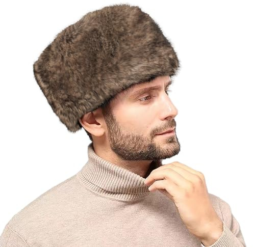 Chapeau Chapka Russe Hiver pour Homme Femme Chapeau de Trappeur en Fausse Fourrure Confortable Souple Chapeau Thermique Super Épais Bonnet Chapkas d'hiver Coupe-Vent pour Ski Snowboard Extérieur