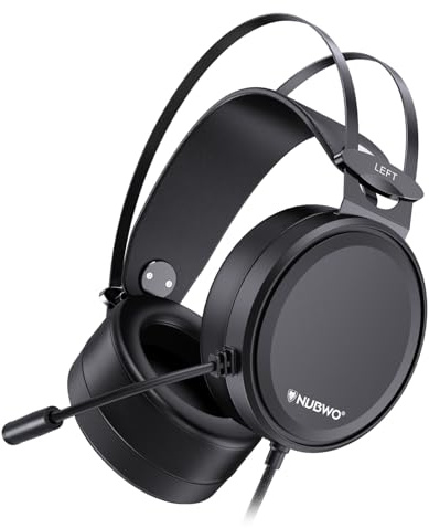 NUBWO N7 Gaming Headset für PS4, PS5, PC, Nintendo Switch, Xbox, Headset mit Mikrofon, Gaming Kopfhörer mit Mikrofon, Noise Cancelling Kopfhörer mit 3.5mm Klinke Schwarz