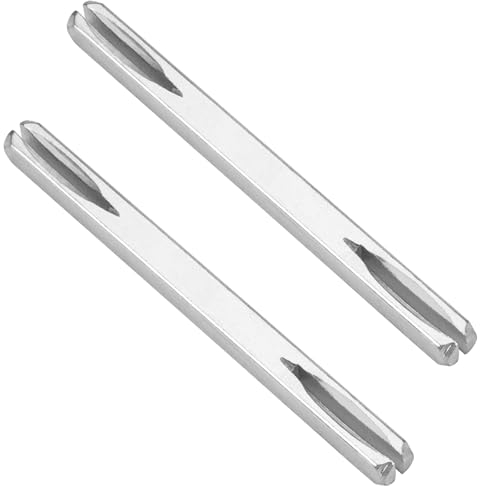 EXIN DEHCEN 2 Stück Drückerstift Eisen-Vierkantstift 8mm, Befestigungsstift Türgriff Stahl Spindelstange Massivstahl für Eingelassene, Stift Geschlitzt für Drückerpaar Drückergarnituren und Türgriffe