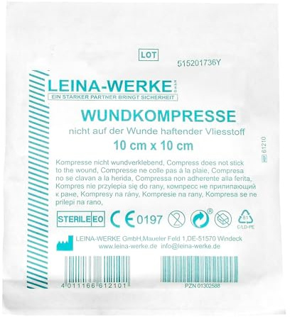 10x Wundkompresse 10x 10 cm, steril - einzeln verpackt - reduziertes ANGEBOT