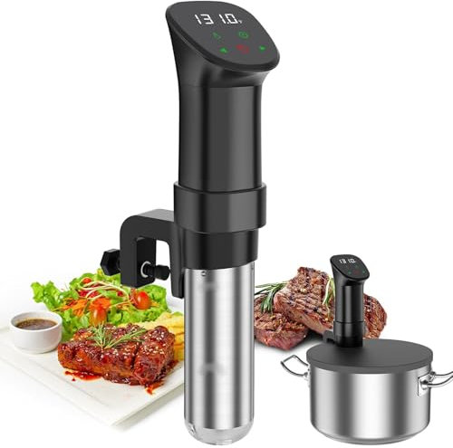 Macchine Sous Vide, Fornello Sous Vide da 1000 W, Touch Screen Digitale con Temperatura e Timer Accurati, Circolatore Ad Immersione di Precisione In Acciaio Ultra Silenzioso, Gadget da Cucina con Rice