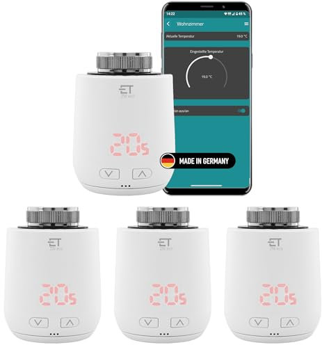 Eurotronic Comet ZW eco: 4-mal Smartes WiFi Thermostat für Heizkörper. WLAN Heizungssteuerung Set inkl. gratis App. Keine Basisstation notwendig.