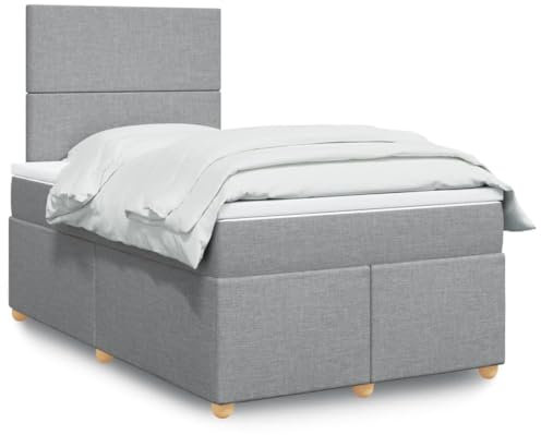 qohoio Boxspringbett mit Matratze Hellgrau 120x200 cm Bett Boxspringbett Bett Mit Matratze Schlafzimmer MöBel Betten Stoff - 3291240