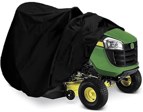 Riding Lawn Mower Covers Waterproof Outdoor,UV 210D Polyester Fabric, Fits up to Decks Rider Ride-on Lawnmower Tractor Storage Cover,With Buckle Straps(140 * 66 * 92CM)