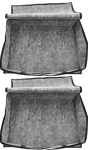 FUNNETOYU 2 pezzi Contenitore Stoccaggio Pieghevole per Vestiti Non Organizer Sottoletto per Biancheria e Accessori per Armadio e Spazi Ridotti Colore Nero