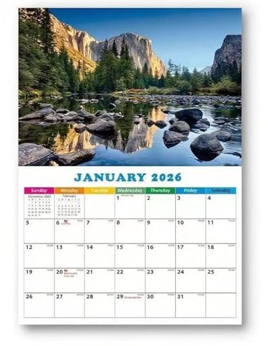 2026 Kalender | 30x22cm Bürokalender großer Wandkalender mit Bild | Wand Fotokalender, Aufhängbar Planungsterminplaner Organizer Für Büro Zuhause Homeschool Familie Reisen Schule Arbeitsplatz