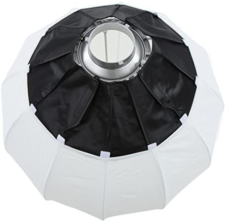 RASTKY Compatibilité Universelle du Mont Microphone + Softbox Pliable de Style Lanterne pour Le Mont Éclairage Portable Boîte Douce Sphérique + Support de Micro Anti-Vibration + Musical (65 cm)