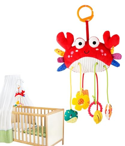 Uoqpty Jouet pour Poussette Bébé | Hochet en Peluche Grinçant pour Tout-Petit - Compagnon De Voyage Accrochable avec Clip,pour Fête De Naissance Fille Garçon Bébé Âgé De 0-12 Mois Voiture Berceau Lit