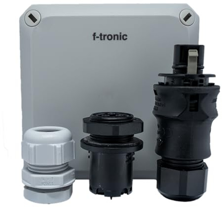 Set für Balkonkraftwerk Steckdose, Einspeisung mit Wieland RST20i3, PV Balkon Steckdose, Einspeisesteckdose, Aufputz, Photovoltaik Anschlussbox, Balkonkraftwerksteckdose, für Mikro Wechselrichter