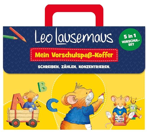 Leo Lausemaus – Mein Vorschulspaß-Koffer: Papierkoffer mit 5 Vorschulheften für Kinder ab 5 Jahre