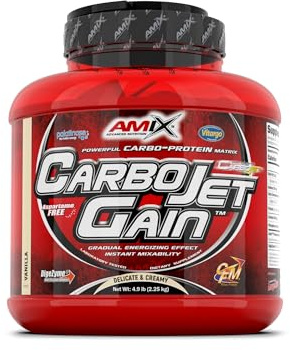 AMIX - Proteína en Polvo Carbojet Gain - Suplemento con Hidratos de Carbono de Alta Calidad -Proteína para Ganar Masa Muscular - Ideal para Atletas de Élite - Sabor Vainilla - 2,25 KG
