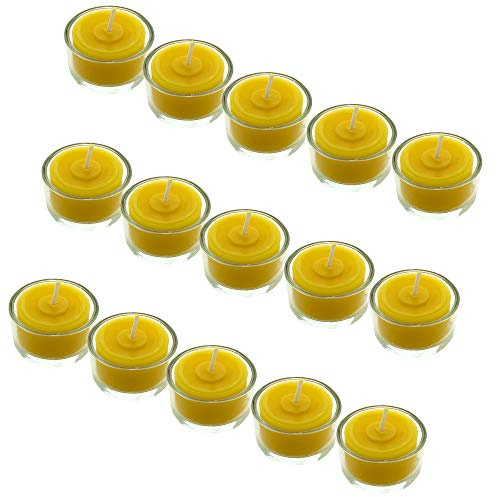 Toms Bienen 15 Teelichter in 15 Glasschalen aus 100% reinem Bienenwachs