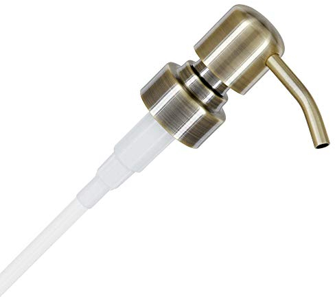 ALTGLAS Soap Dispenser Pump Head 'Zagreb' - Spare Replacement for Standard Neck Size - 26-28 mm Thread From Stainless Steel (Vintage Brass)