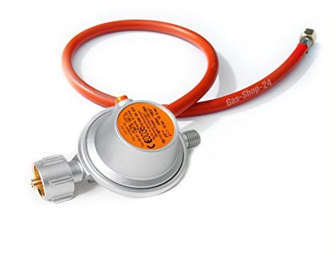 50 mbar Caravan Anschluss-Set mit GOK Druckminderer/Caravanregler + Gasschlauch 40 cm (1/4 x RVS 8 mm) Austausch-Set Regler Regulator Wohnmobil Reisemobil Camper Gas Schlauch
