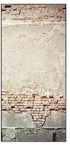 banjado® Magnettafel 37 x 78cm / Magnetwand aus Metall/Magnetpinnwand als Memoboard/Pinnwand Magnettafel Küche, Büro, Kinderzimmer inkl. 4 Magnete & Montageset - Motiv Baulücke