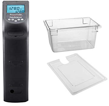 PolyScience CREATIVE Series Sous Vide Immersion Circulator Bundle with PolyScience 18-Litre Culinary Polycarbonate Tank and Lid - Black