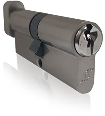 UAP TL Thumb Turn Euro Cylinder Door Lock with 3 Keys - Budget Door Barrel Lock for Home Protection - Cylinder with Advanced Protection, Suitable for All Doors (70mm 35/35) (Nickel)