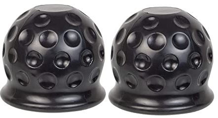Hsthe Sea 2Pcs Trailer Hitch Ball Cover Universal 50mm Tow Bar Ball Cover Black, made of rubber, Tow Ball Cover, Rubber Ball Cover, Tow Bar Cover, car wash proof, abrasion & dirt protection