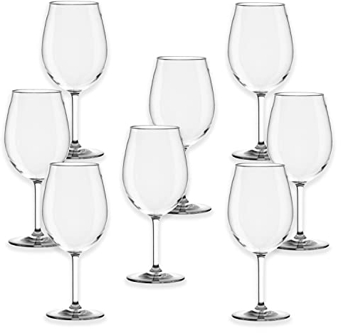 Auntie Morags Montana Tritan Plastic/Acrylic - Outdoor/Camping/BBQ Large Wine 'Glass'/Goblet Set (8)