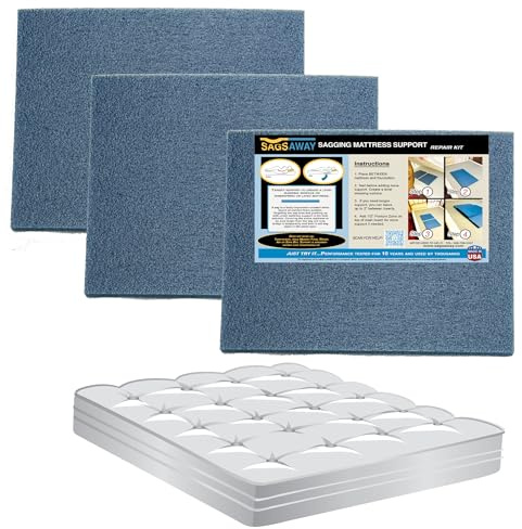 SagsAway Under Mattress 3 Piece Support Kit to Fix Saggy Beds. Firm Foam Sheets Can Be Layered to Repair Any Sagging Twin, Full, Queen or King Innerspring Or Latex Bed Or Bunk Up to 14in Thick