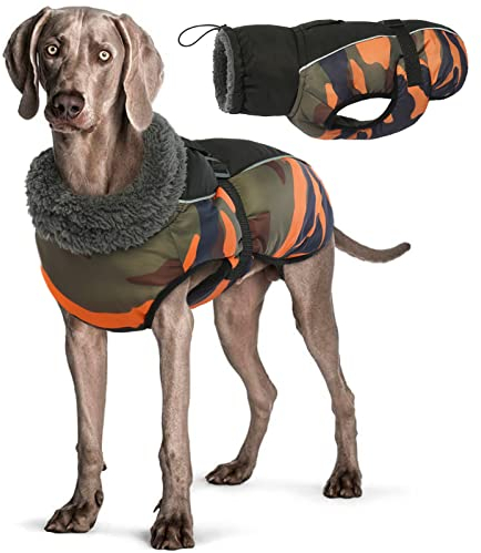 Wasserdichter Hundemantel Winter Warme Hundejacke, Hundebekleidung Outfit für kleine mittel große Hunde, Hundepullover mit Sicheren Reflexstreifen für Labrador Chihuahua Französische Bulldogge