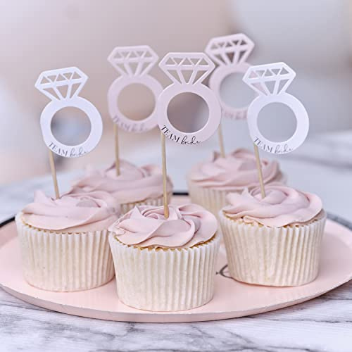 Ginger Ray Cupcake-Topper mit Aufschrift Team Bride, umweltfreundlich, für Junggesellinnenabschied, Rosa, Weiß, 12 Stück