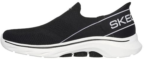 Skechers dam GO Walk 7 MIA, Svart textil vit trim, 41 EU