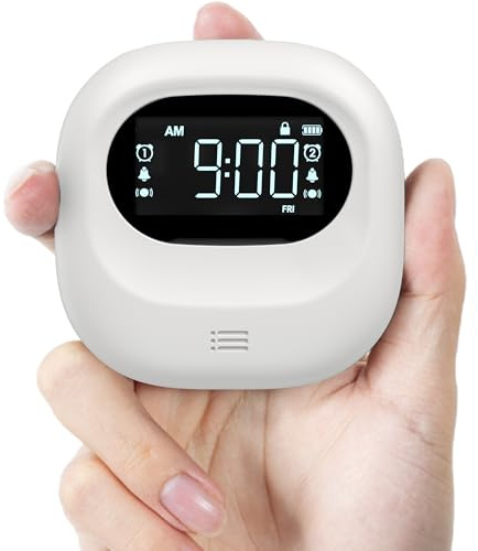 Roxicosly Super Strong Vibrating Alarm Clock for Heavy Sleepers, Adjustable Vibration Bed Shaker Under Pillow for Hearing Impaired Deaf, Cordless, Small, USB Rechargeable for Travel