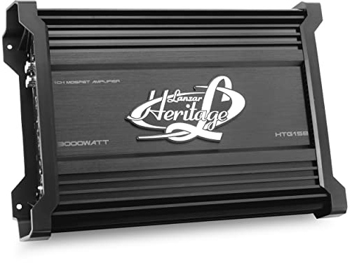 Lanzar Amplifier Car Audio, Amplifier Monoblock, 1 Channel, 3,000 Watt, 2 Ohm, MOSFET, RCA Input, Bass Boost, Amplifier for Car Speakers, Crossover Network - HTG158.5