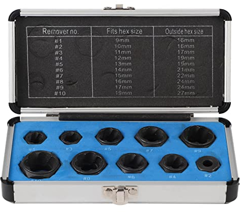 Jeu De 11 Douilles Torsadées, Jeu D'extracteurs D'écrous De Roue De 9 à 19 Mm, Jeu D'extracteurs De Boulons Dénudés, Jeu D'extracteurs D'écrous Pour Douilles Endommagées, Gelées, Rouillées, Boulons Ar