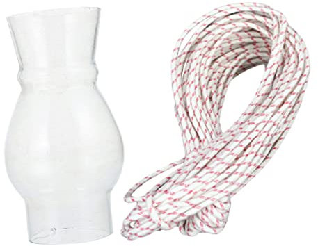 ORFOFE Öllampe Petroleumlampe Satz Mit Glasabdeckung Und 5m Docht Retro Öllampe Winddicht Für Wohnung Camping Und Notbeleuchtung